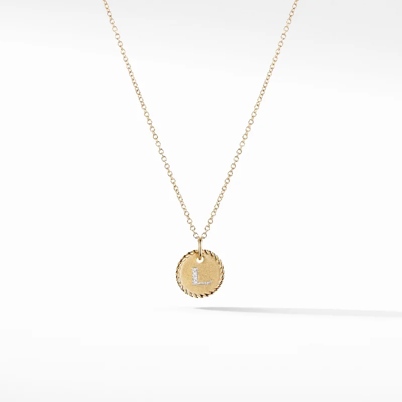 Initial "L" Pendant with Diamonds