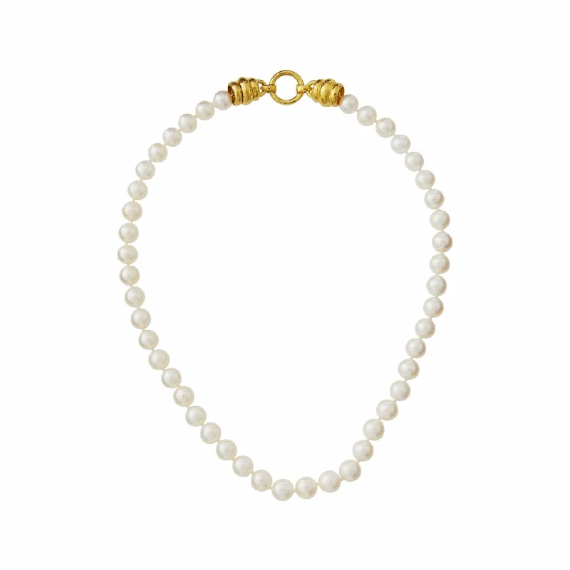 Martin Clasp Pearl Strand Necklace