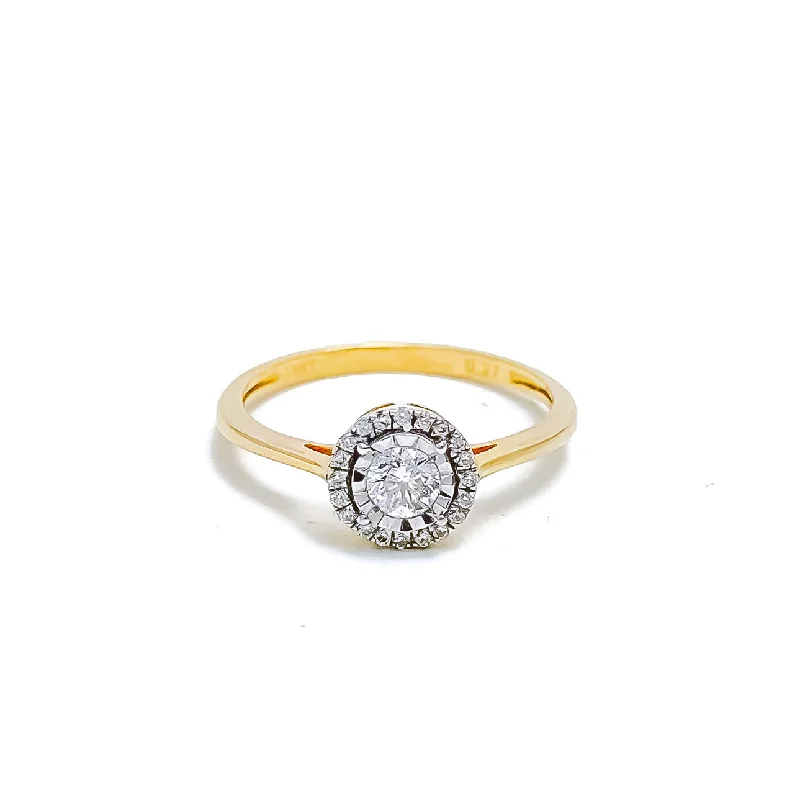 Tasteful Classic Diamond + 18k Gold Ring