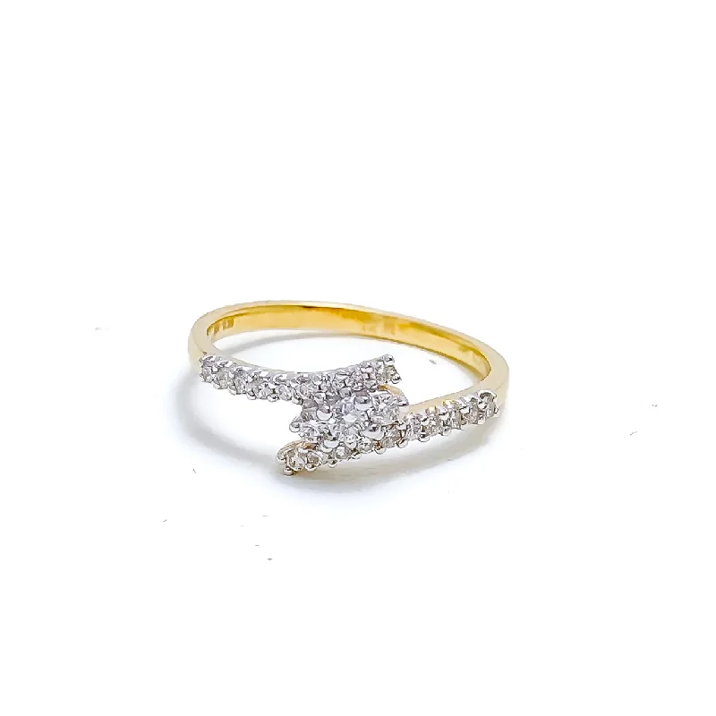 Dainty Overlapping Diamond + 18k Gold  Ring