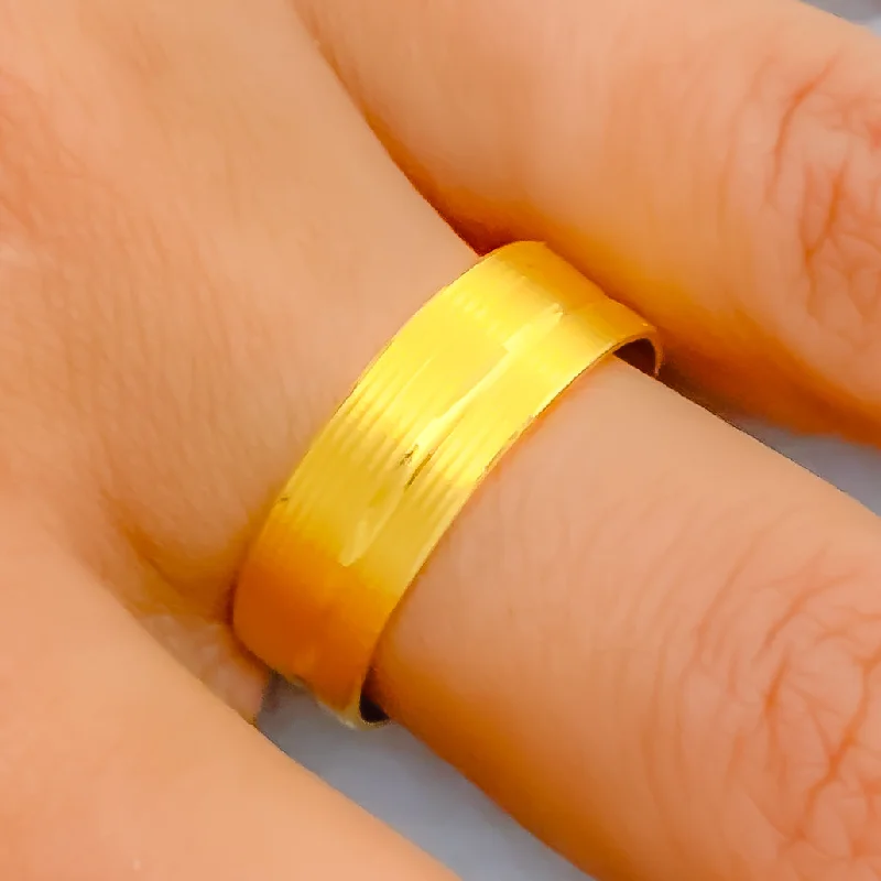 Fancy Wide 22k Gold Band