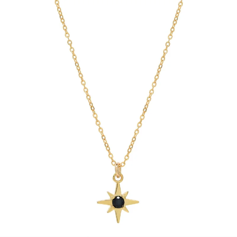 Black CZ Star Necklace