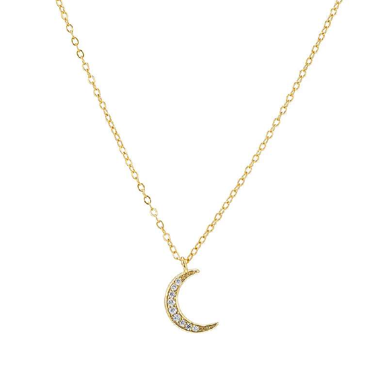 CZ Crescent Moon Necklace