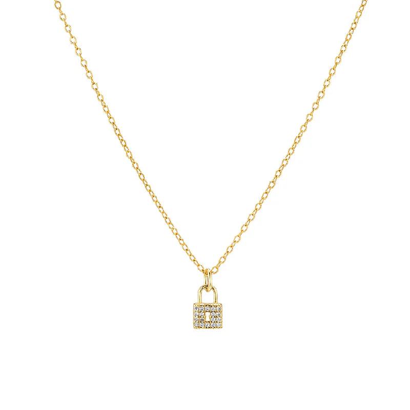 CZ Lock Necklace