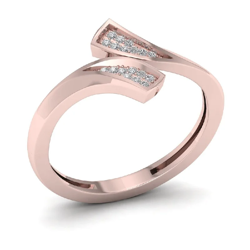 De Couer 1/20ct TDW Diamond Double Fashion Ring - Pink