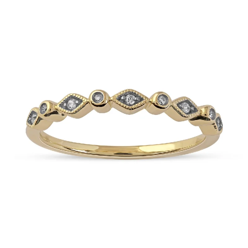 De Couer 10k Gold 1/20ct TDW Wedding Band