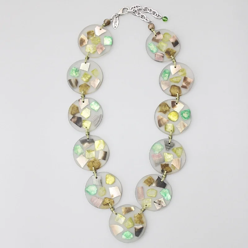 Green Iridescent Shell Claudia Necklace