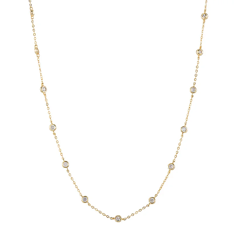 Long CZ Beads Necklace