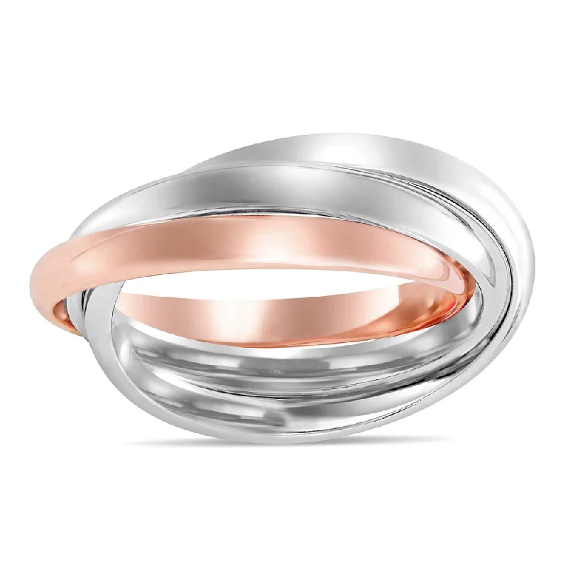 Miadora Signature Collection 2-Tone 14k White and Rose Gold Interlaced Triple Band Ring