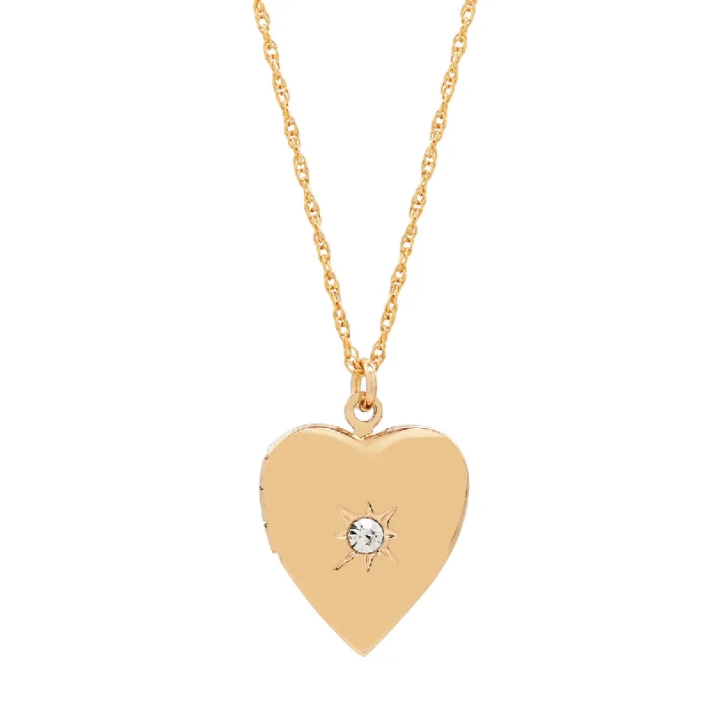 Star CZ Heart Locket