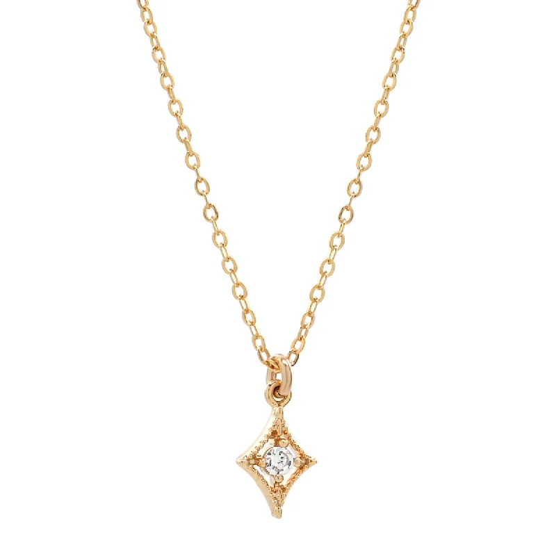 Textured Diamond CZ Necklace