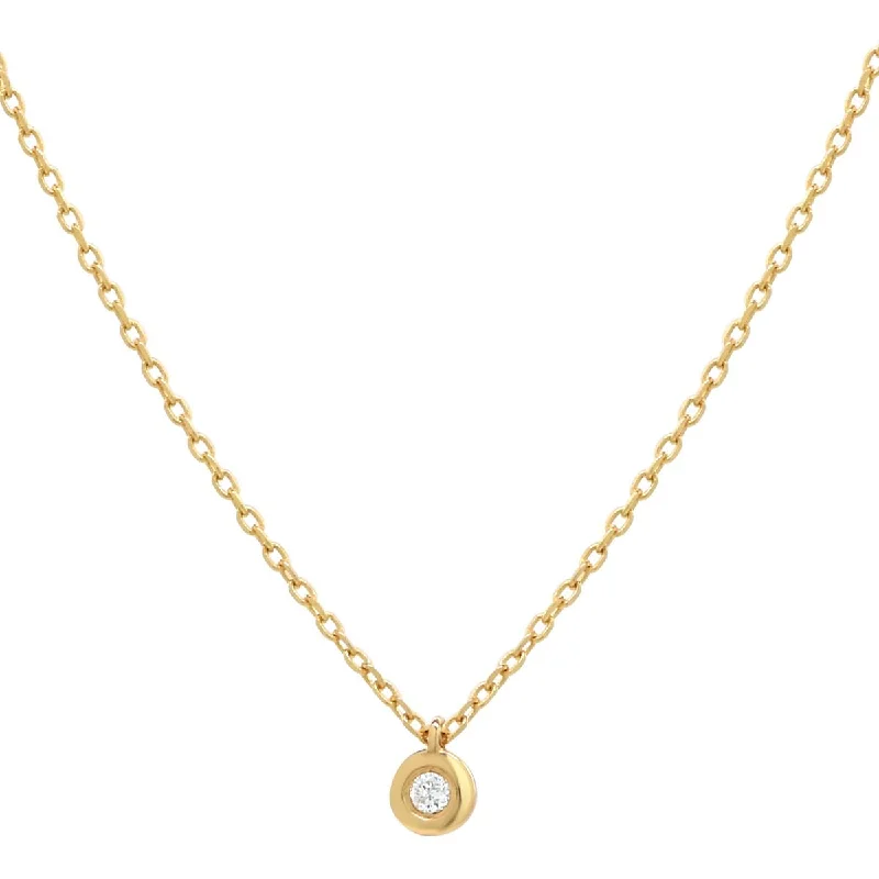 Tiny Diamond Bezel Necklace