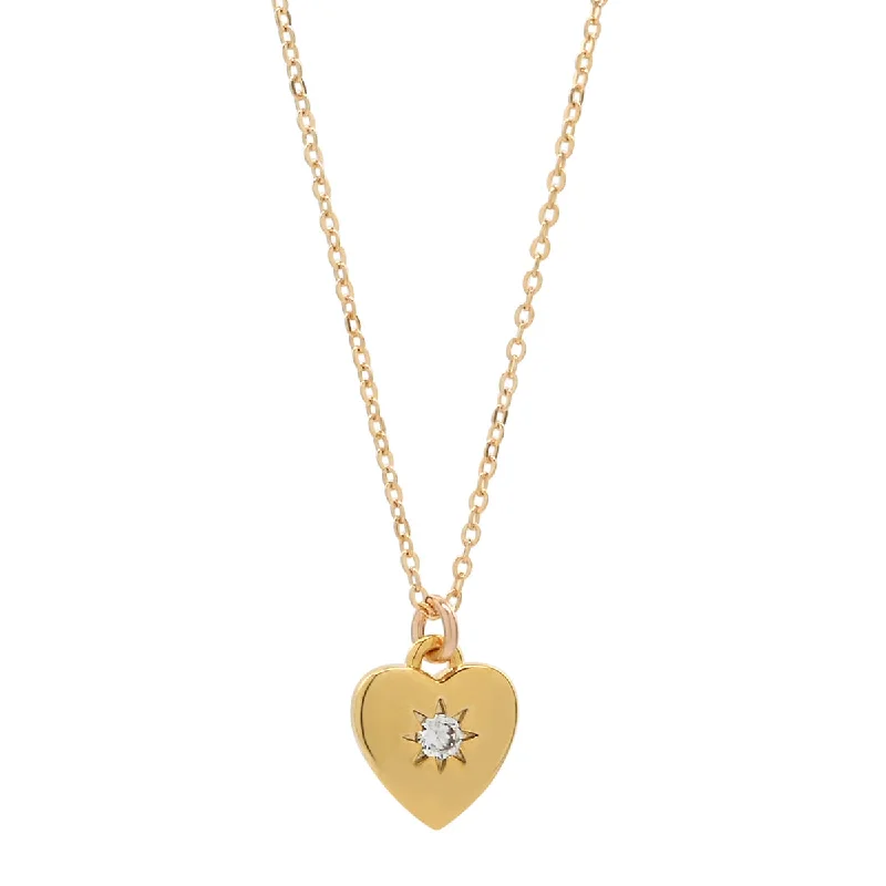 Tiny CZ Star Heart Necklace