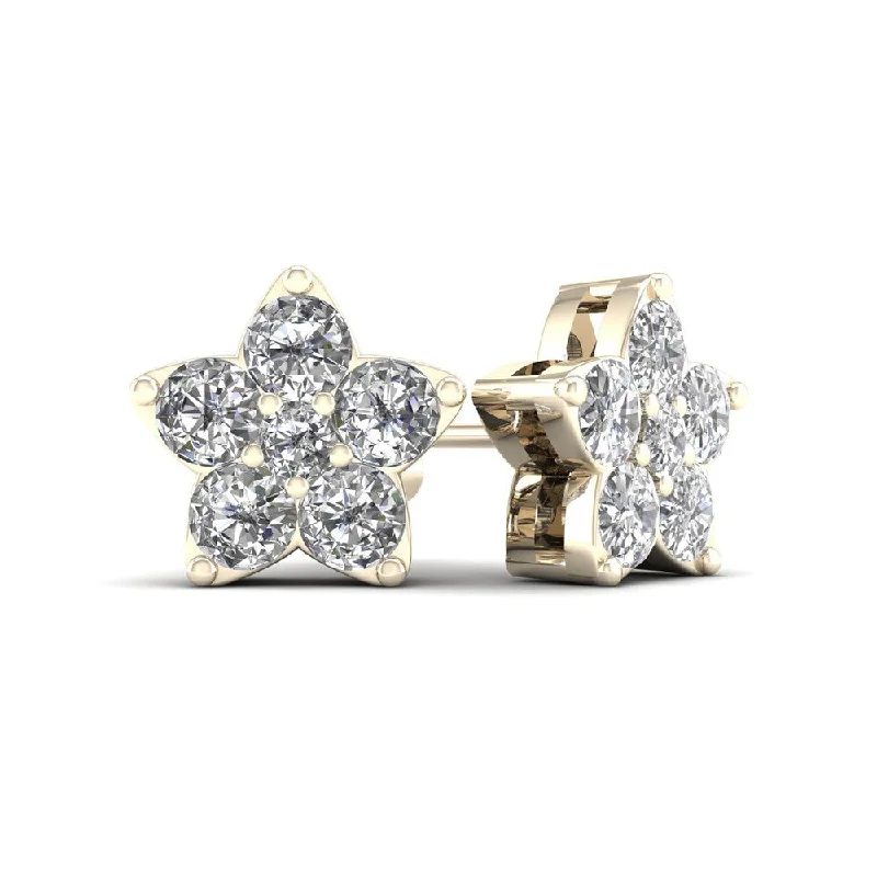 De Couer 1/2ct TDW Diamond Star Stud Earrings (H-I, I2) - Yellow