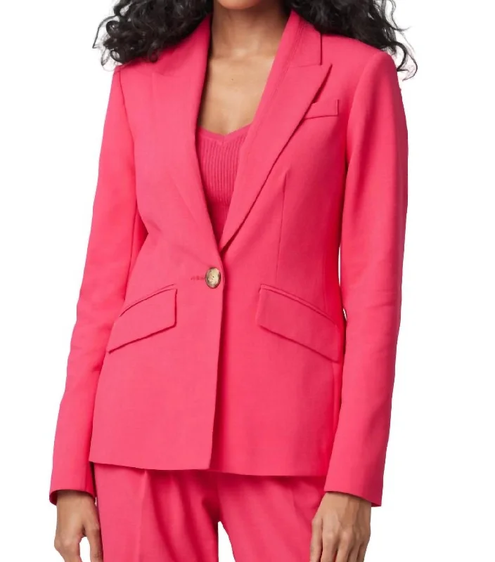 Peak Lapel Jacket In Raspberry