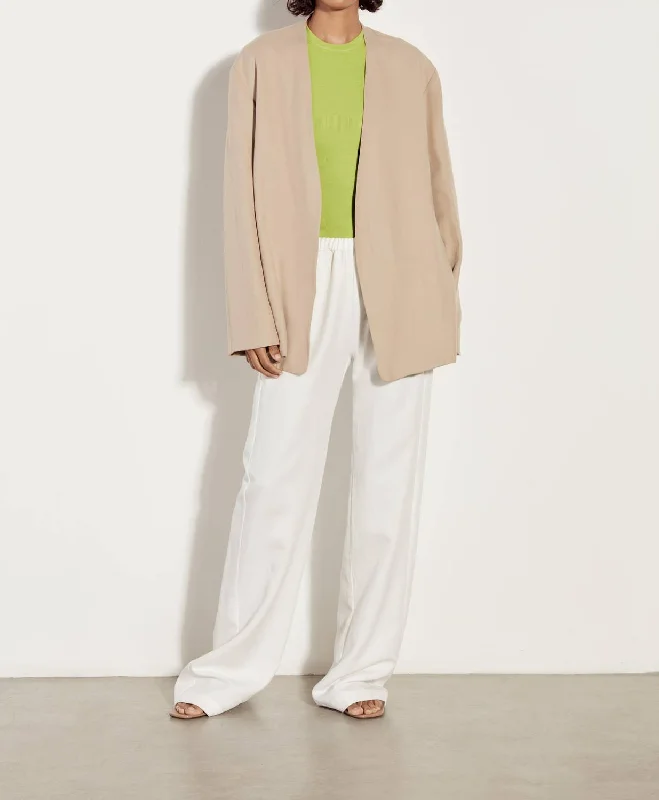 Twill Belted Jacket In Clay