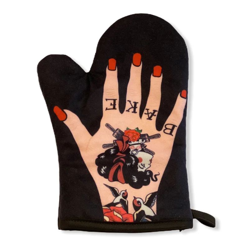 Womens Tattoo Hand Oven Mitt