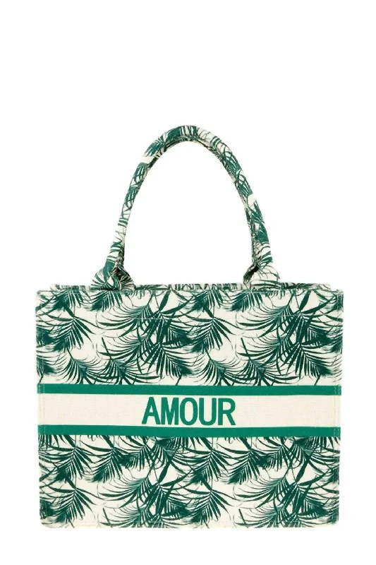 Amour Tropical Tote In Green