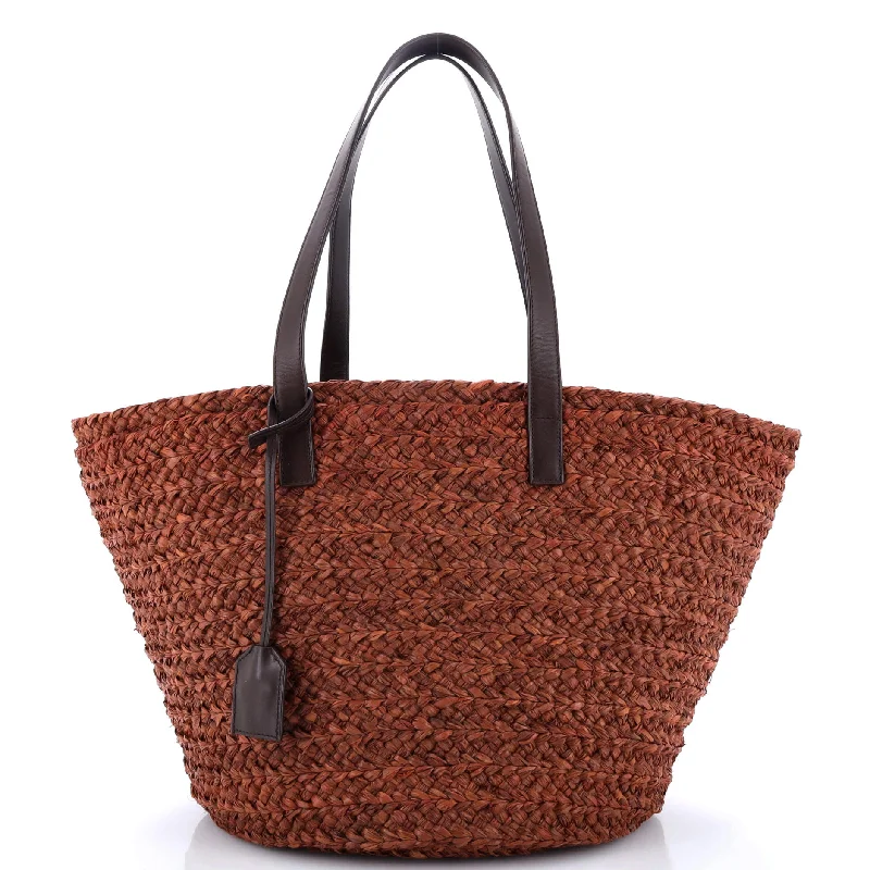 Panier Monogram Basket Shopper Raffia Small