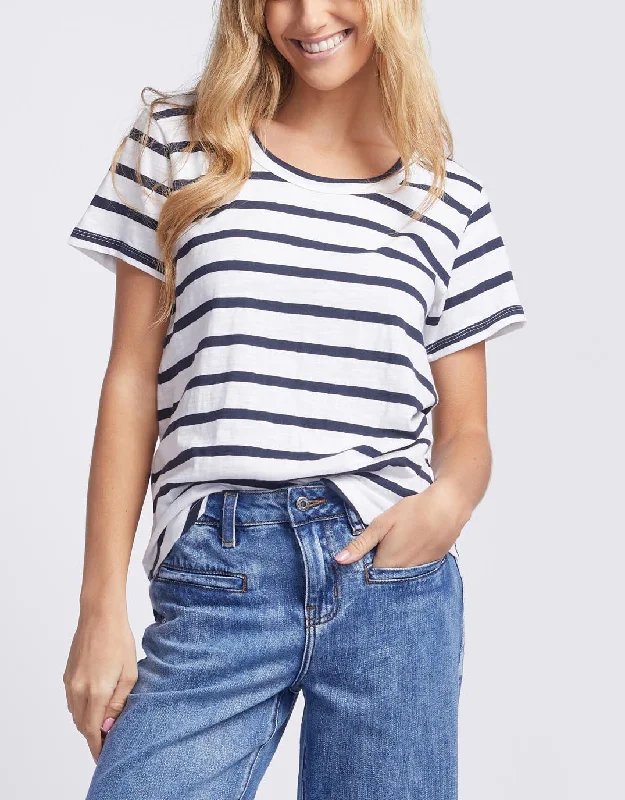 Original Round Neck T-Shirt - Navy/White Stripe